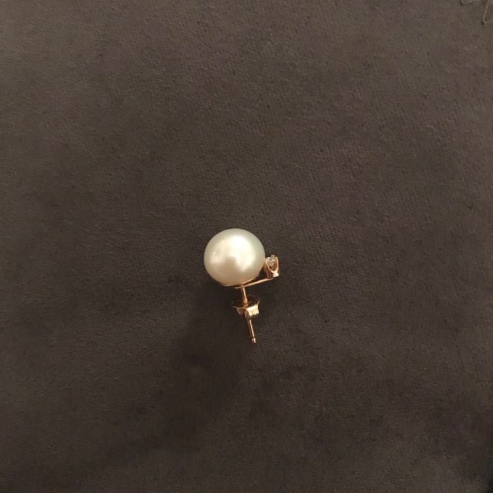 NEW Diamond 14K Gold MIADORA Pearl Mono Earring